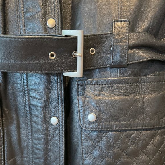 Alain de France 100% Authentic Black Leather Jacket with Quilted Moto Accents - Picture 3 of 7